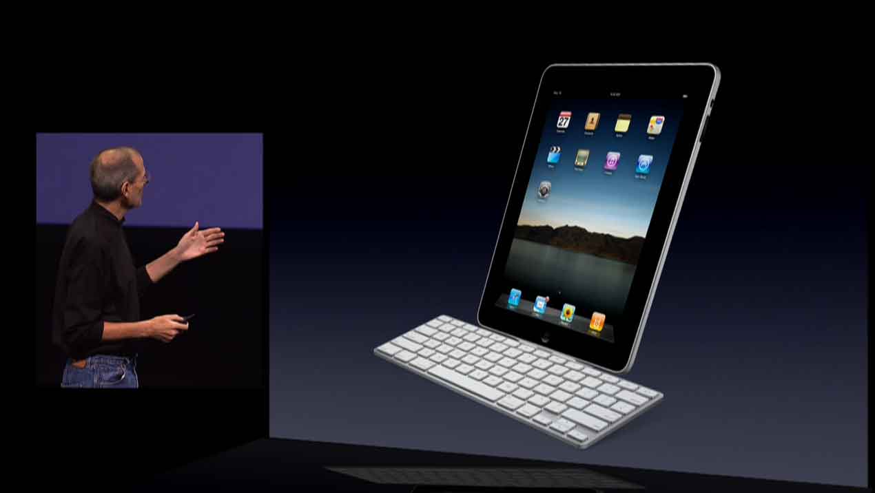 Steve Jobs introducing the iPad Keyboard Dock