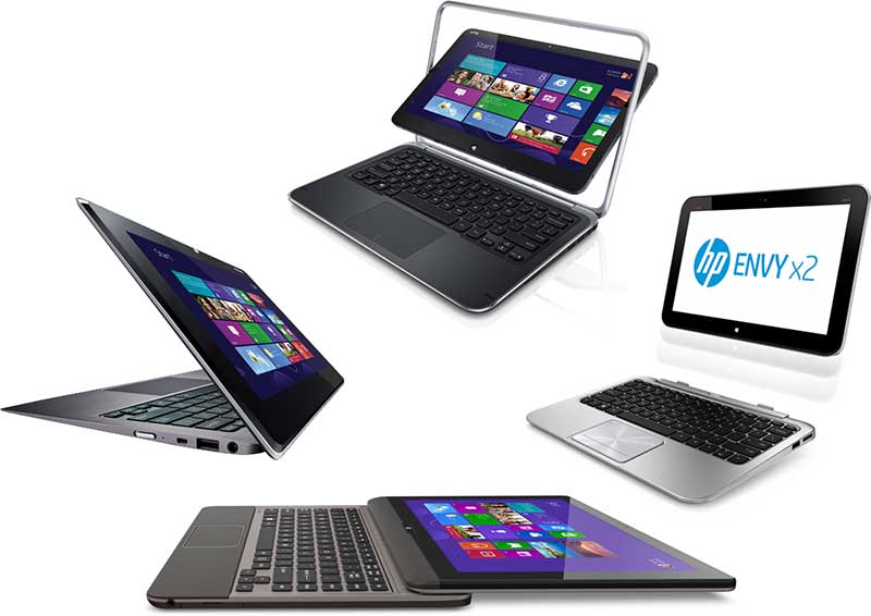 Ultrabooks by HP, Dell, Asus and Toshiba that can switch from tablets to laptops.