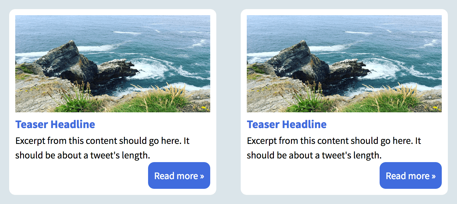 Teaser widget implemented in HTML and CSS