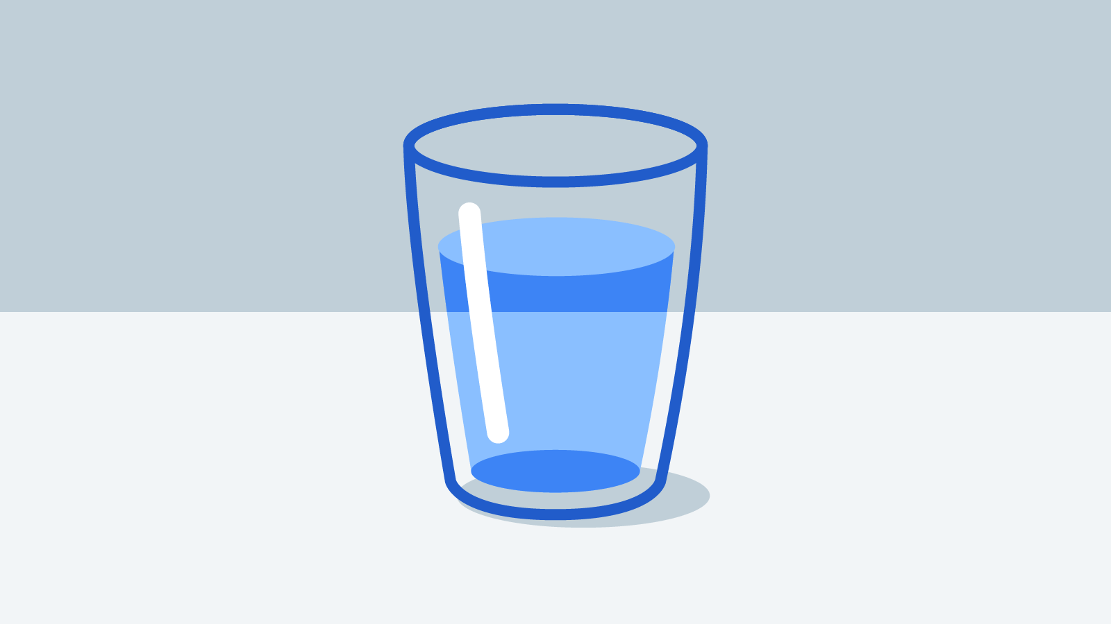 A clear, clean glass of water sitting on a spotless table.