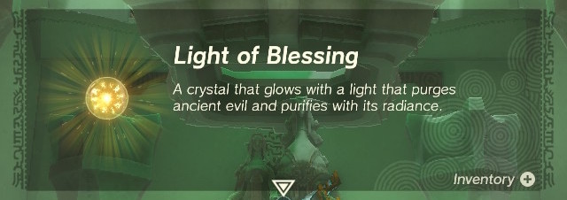 A notification that you received a Light of Blessing. There's a semi-transparent version of the circle pattern.