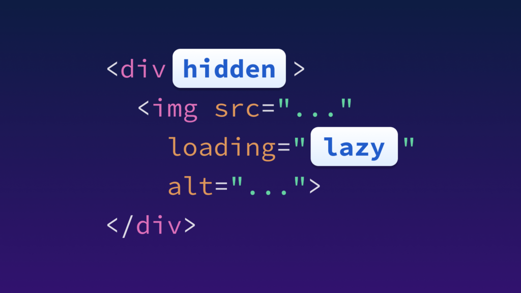 Example of an HTML code snippet with a lazy-loading image element in a hidden container, a pattern I previously discouraged.