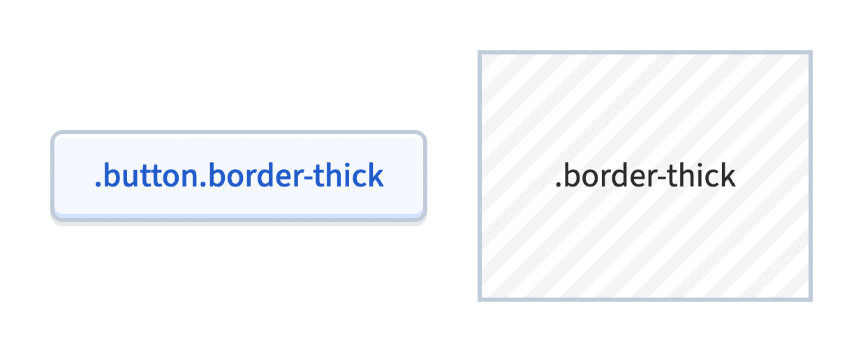 The previous example's border is now more subtle, but its color has been incorrectly applied to the earlier button example, resulting in a muddy appearance.